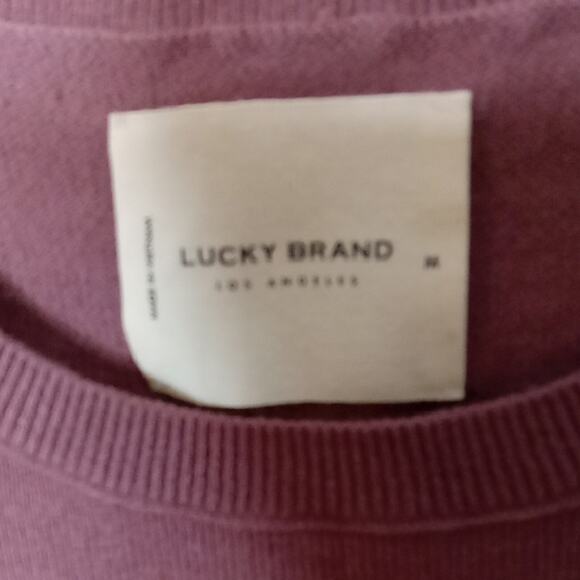 Lucky Brand Women's Medium Cold Shoulder Top - Mauve - Picture 2 of 8